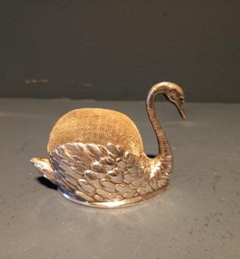 George V period Silver Novelty Swan Pin Cushion