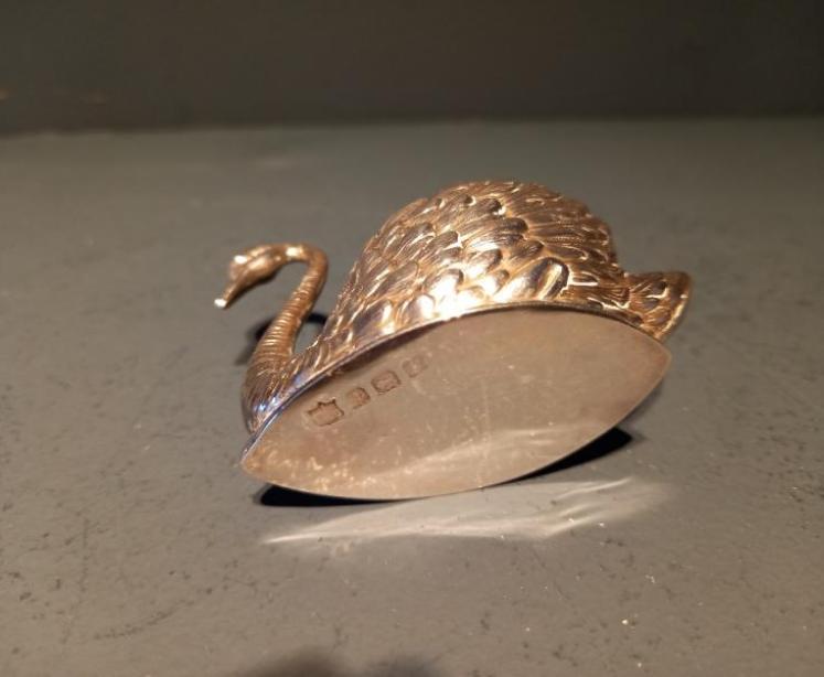 George V period Silver Novelty Swan Pin Cushion - Image 5