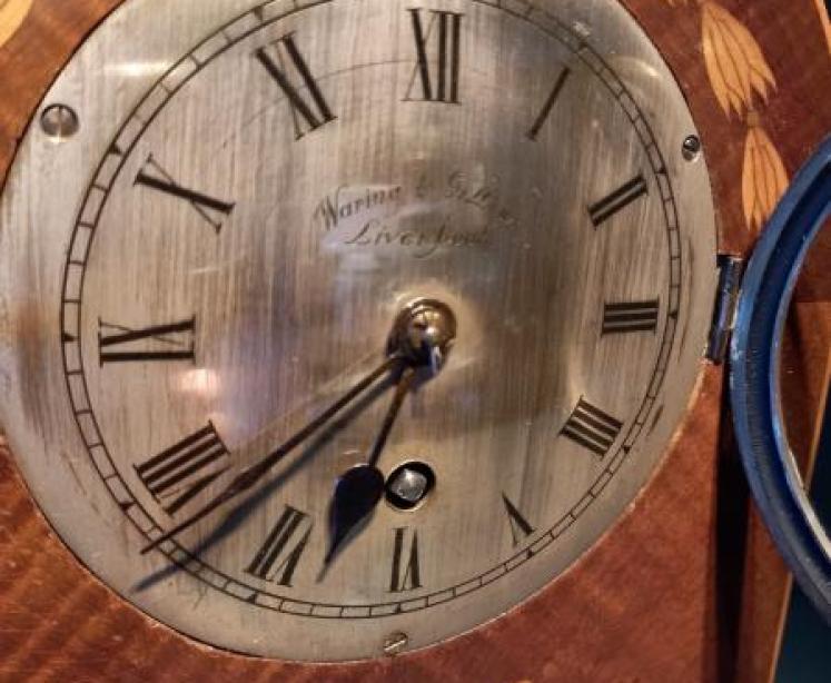 Superb Antique Fruitwood Inlaid Waring & Gillow Mantel Clock - Image 2