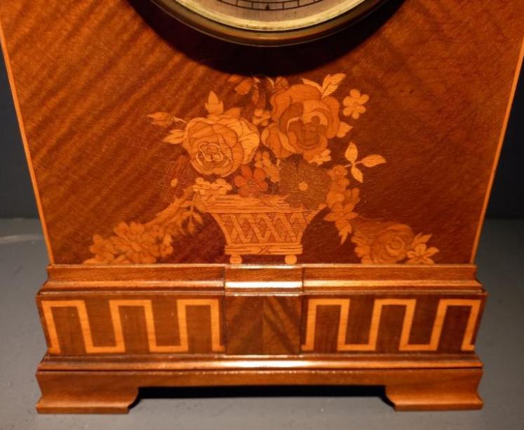 Superb Antique Fruitwood Inlaid Waring & Gillow Mantel Clock - Image 3