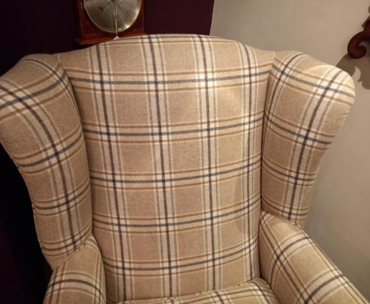 Superb Antique Walnut Upholstered Wing Armchair - Image 2