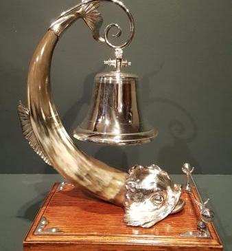 Superb Victorian Silver Plated and Horn Dinner Bell