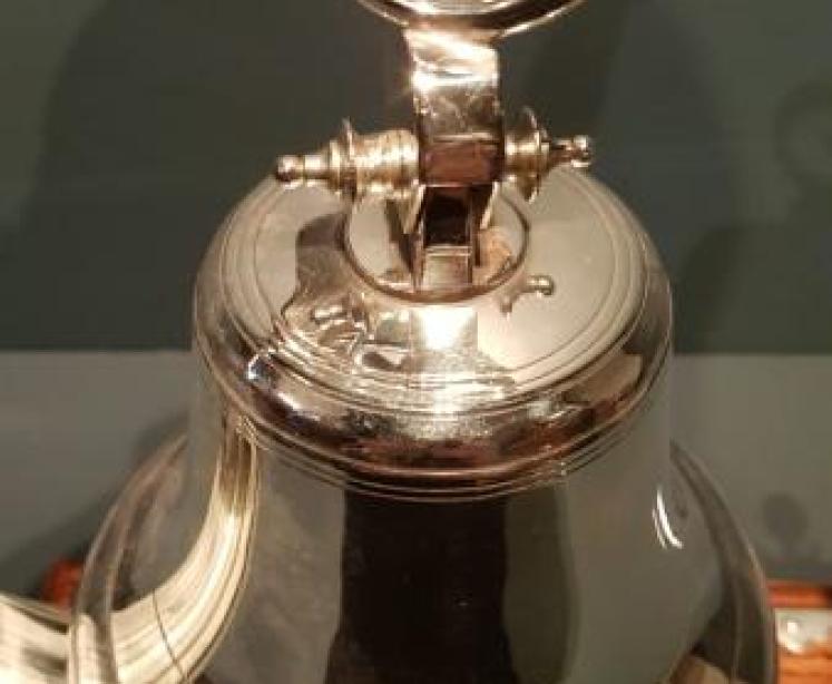 Superb Victorian Silver Plated and Horn Dinner Bell - Image 3