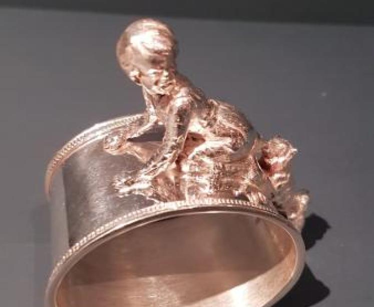 Rare Pair of Antique Russian Silver Napkin Rings - Image 6