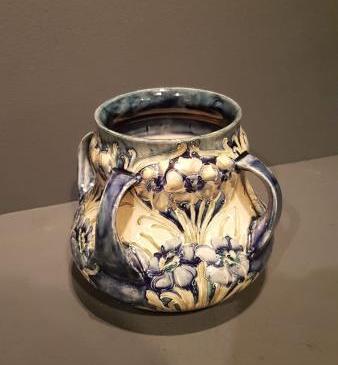 Rare Early Moorcroft Daffodil Pattern Four Handle Vase