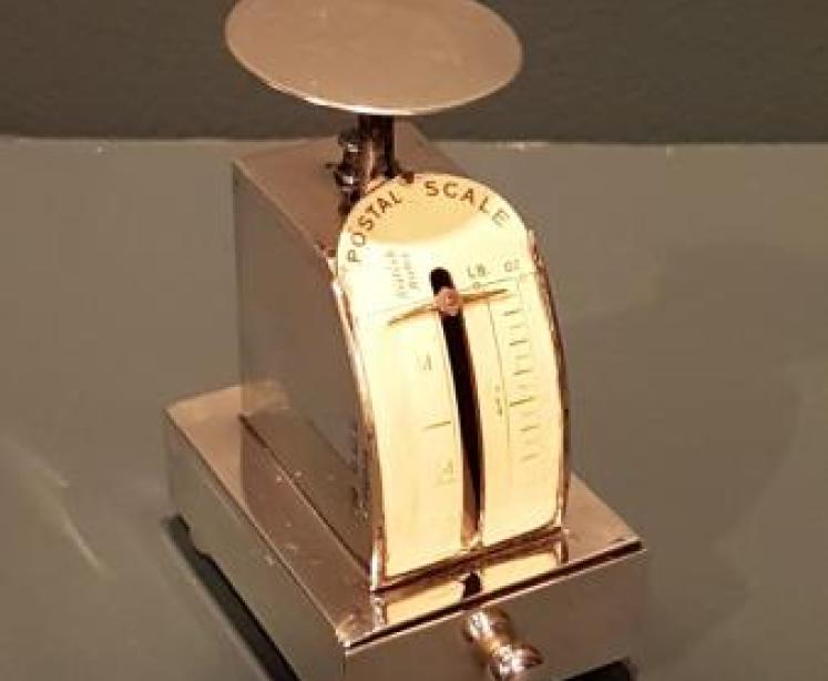 Silver Postal Scales with Stamp Drawer - Image 1