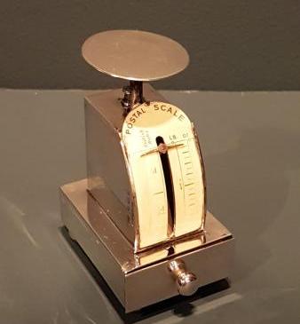 Silver Postal Scales with Stamp Drawer