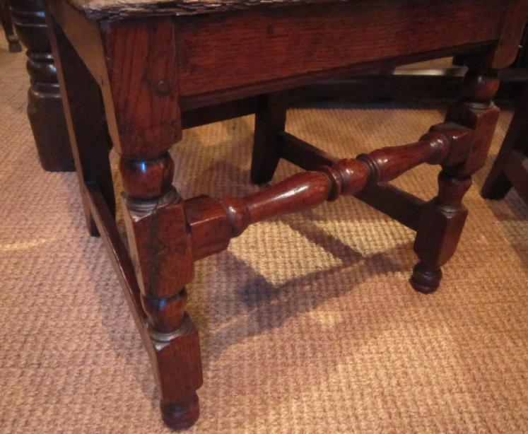 Pair of George II Period Oak Hall Chairs - Image 3