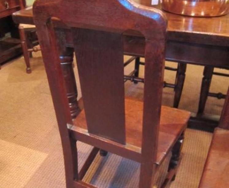 Pair of George II Period Oak Hall Chairs - Image 4