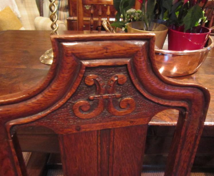 Pair of George II Period Oak Hall Chairs - Image 5