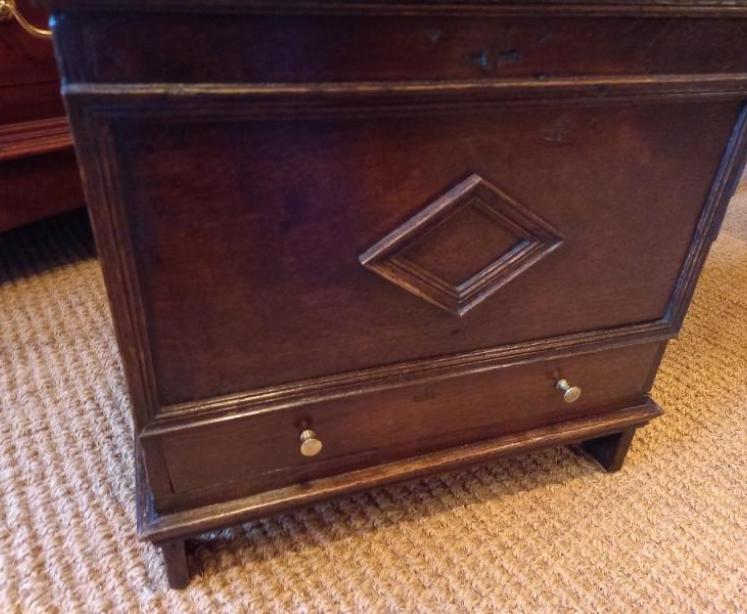 Very Small George I Period Oak Coffer.c.1720 - Image 2