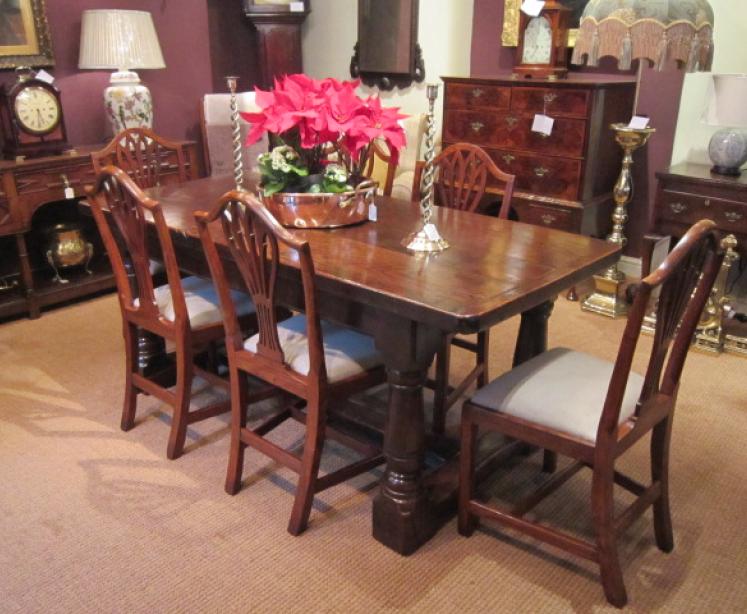 Rare Set of George III Hepplewhite Country Dining Chairs - Image 4