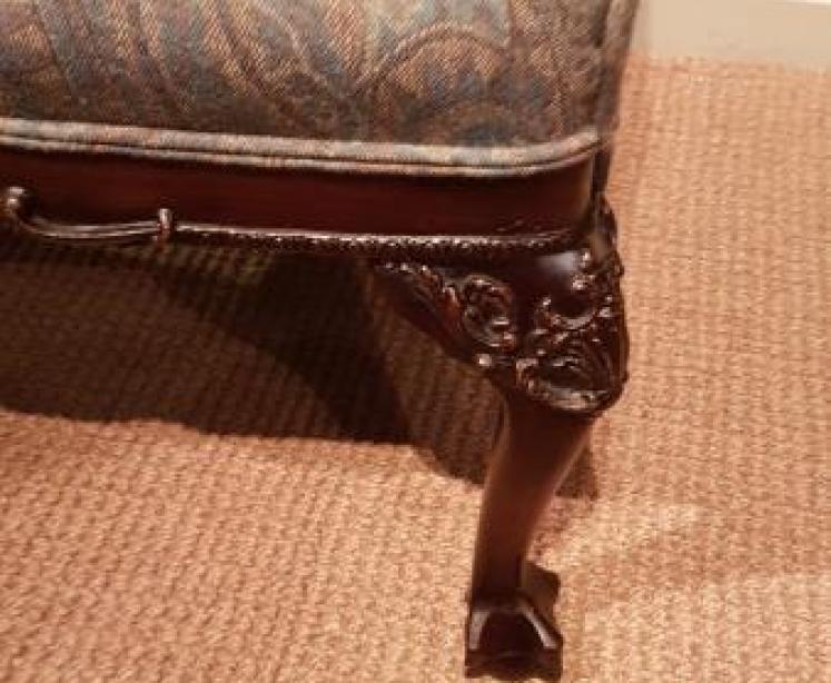 Pair of Antique Upholstered Arm Chairs - Image 4