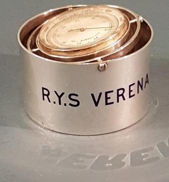 Victorian Silver Barometer In Gimble Desk Tidy