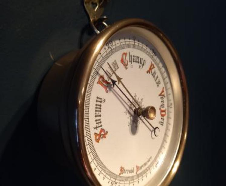 Antique Bronze Cased Marine Barometer - Image 4