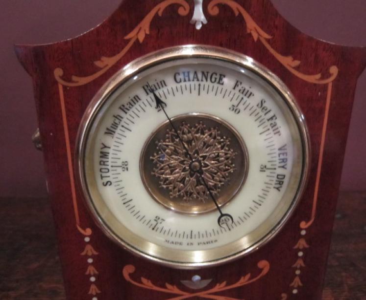 Top Quality Victorian Inlaid Desk Top Barometer - Image 3