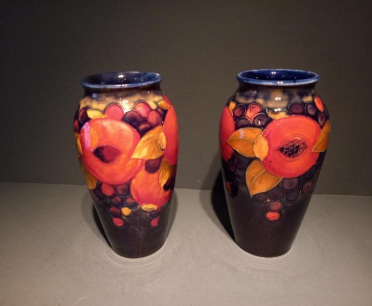 Pair of Antique Moorcroft Seeded Pomegranate Vases - Image 1