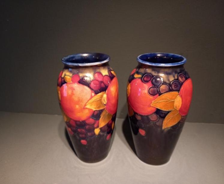 Pair of Antique Moorcroft Seeded Pomegranate Vases - Image 6