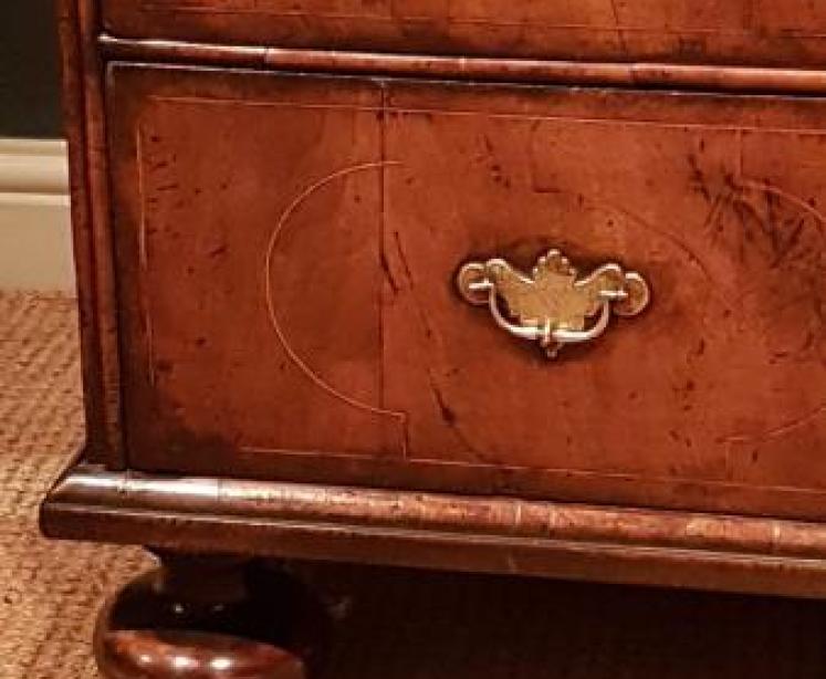 William and Mary Period Walnut Chest of Drawers - Image 4
