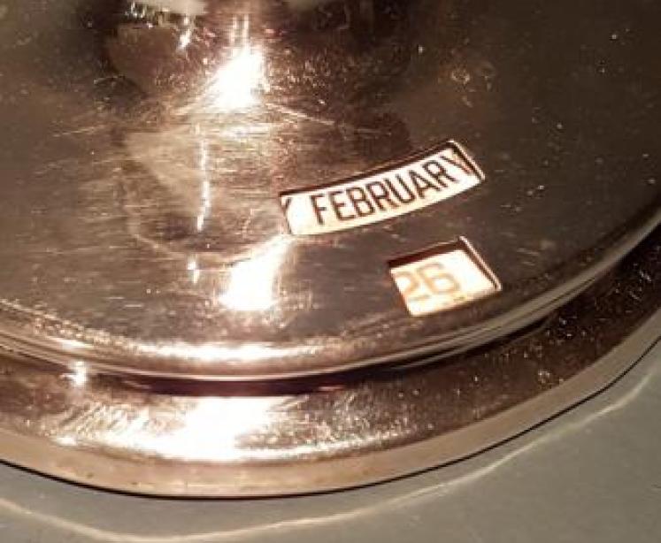 Rare Exeter Silver Ink Well and Perpetual Calendar - Image 5