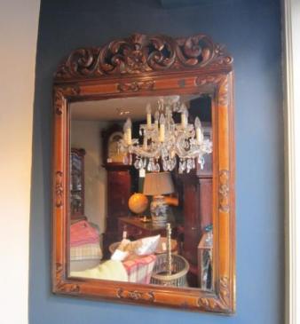 Decorative Victorian Walnut Framed Wall Mirror
