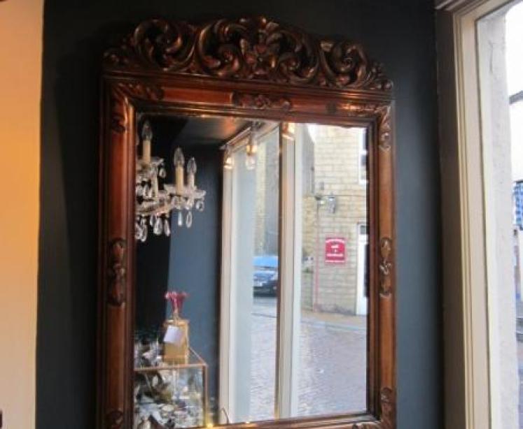 Decorative Victorian Walnut Framed Wall Mirror - Image 5