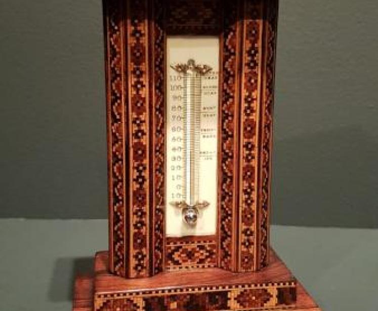 Fine Quality Victorian Tunbridge Ware Thermometer - Image 1