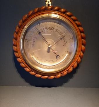 Superb Antique Ship's Barometer & Thermometer