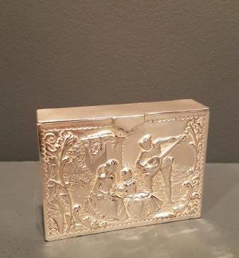 Superb Victorian Cast Silver Playing Card Case