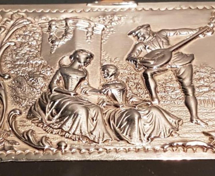 Superb Victorian Cast Silver Playing Card Case - Image 4