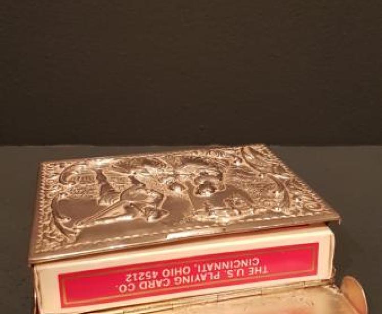 Superb Victorian Cast Silver Playing Card Case - Image 6