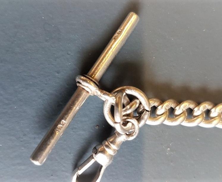 Victorian Silver Whistle and Albert Chain - Image 4