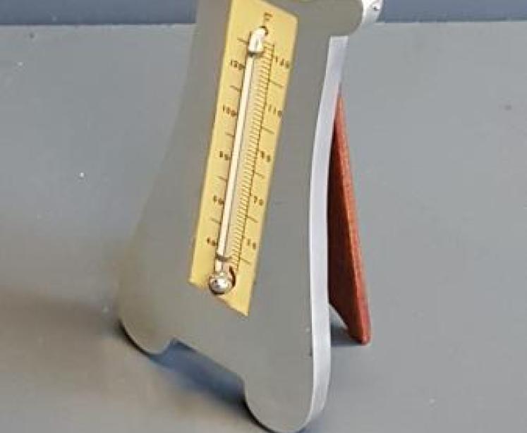  Edwardian Solid Silver Desk Top Thermometer - Image 3