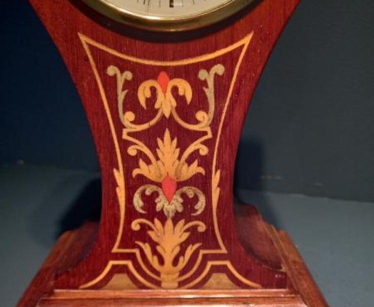 Elegant Edwardian Period Inlaid Mantel Clock - Image 3