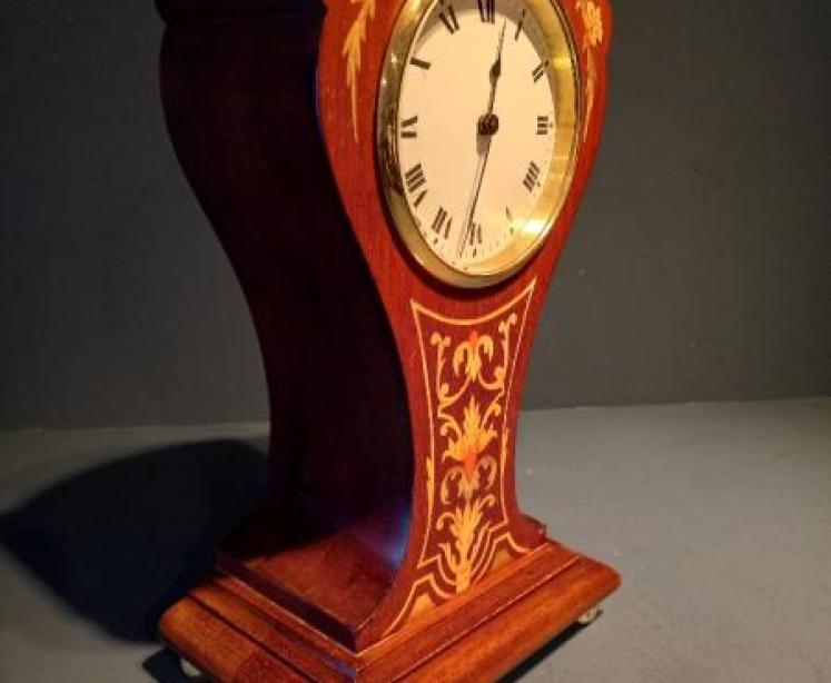 Elegant Edwardian Period Inlaid Mantel Clock - Image 4