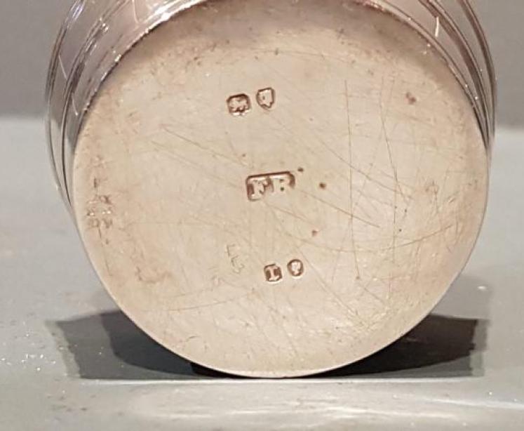 Antique Silver Wash Barrel Pin Cushion - Image 2