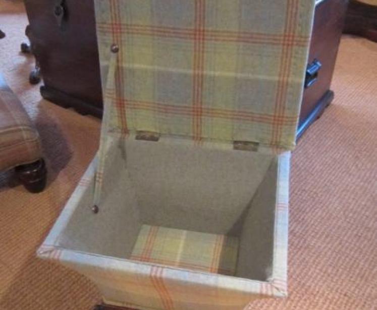 Early Victorian Upholstered Claw Feet Ottoman - Image 2