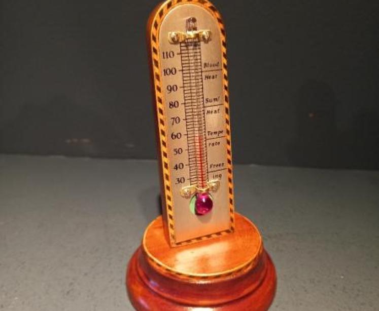Edwardian Period Inlaid Desk Top Thermometer - Image 1