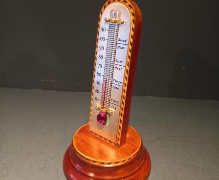 Edwardian Period Inlaid Desk Top Thermometer - Image 2
