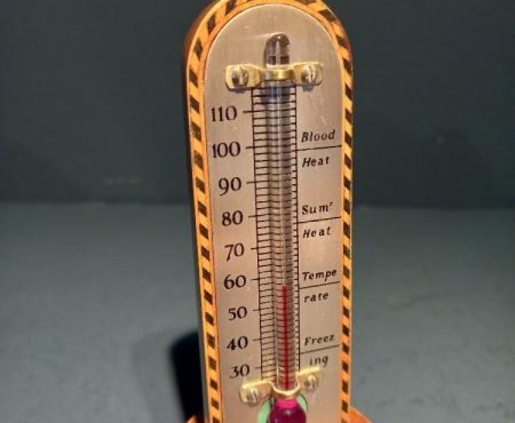 Edwardian Period Inlaid Desk Top Thermometer - Image 5