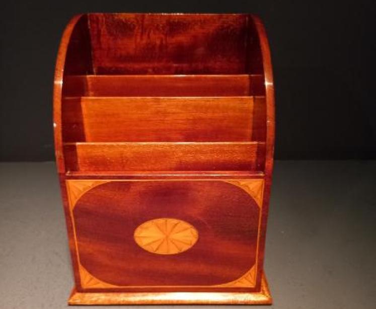 Antique Sheraton Inlaid Letter Rack - Image 1