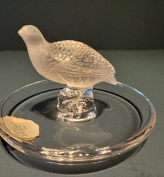 Lalique Opalescent Bird Ring Dish