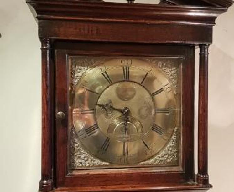 George III Period Oak Jonas Barber Clock - Image 3