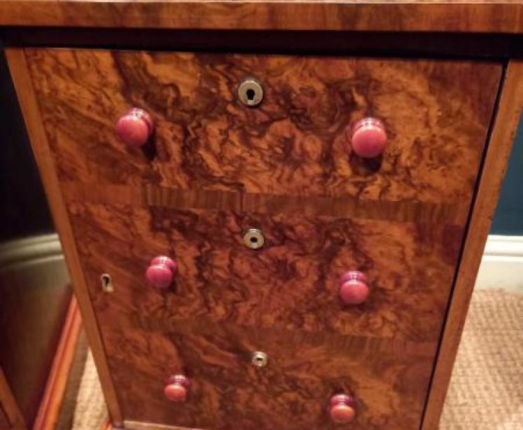 Pair of Victorian Burr Walnut Bedside Cabinets - Image 4