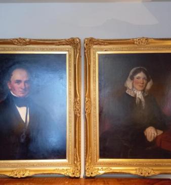 Pair of Victorian Oil on Canvas Portraits