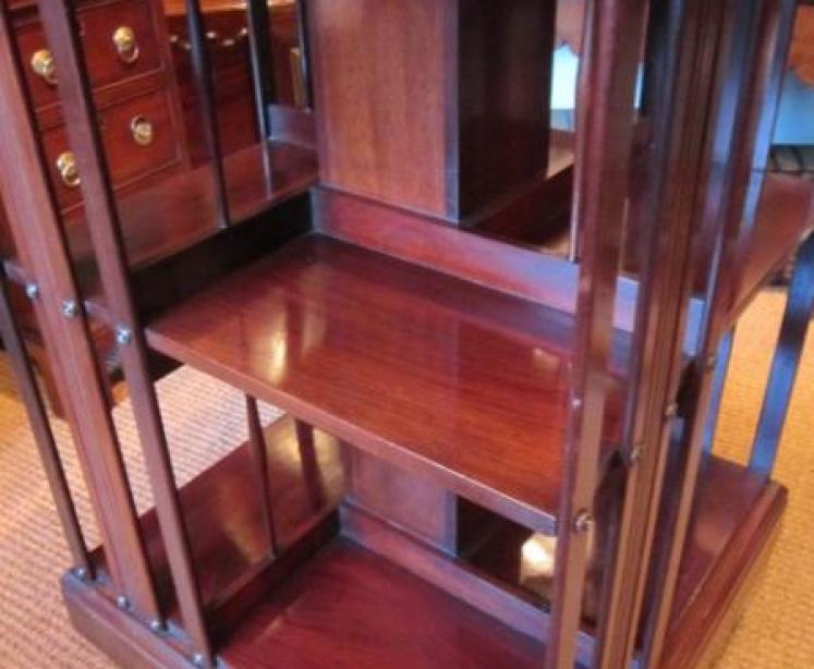 Fine Edwardian Inlaid Revolving Bookcase - Image 3