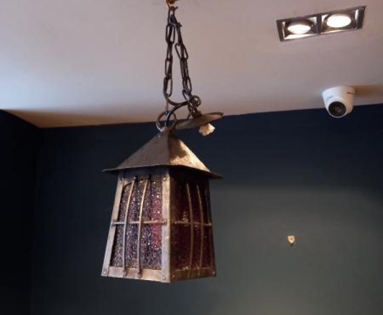 Pair of Arts & Crafts Polished Steel Hanging Lanterns - Image 7