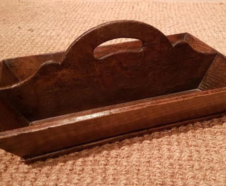 George III Oak Cutlery Tray - Image 1