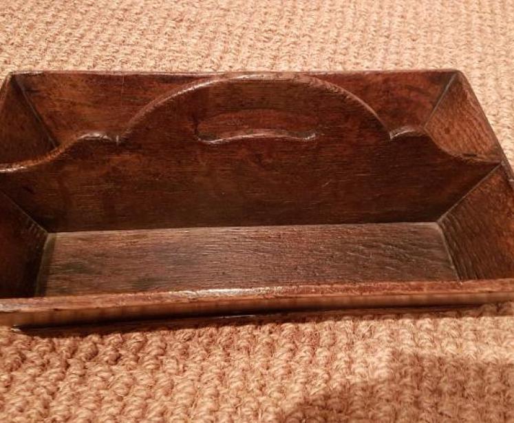 George III Oak Cutlery Tray - Image 2