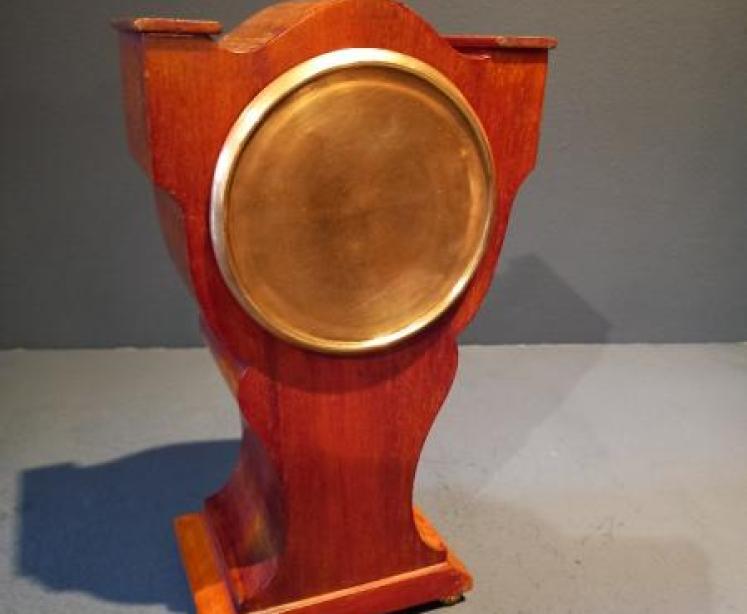 Unusual Edwardian Period Sheraton Inlaid Mantel Clock - Image 6